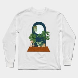 Mid Century Modern Interior With Plants 1 Long Sleeve T-Shirt